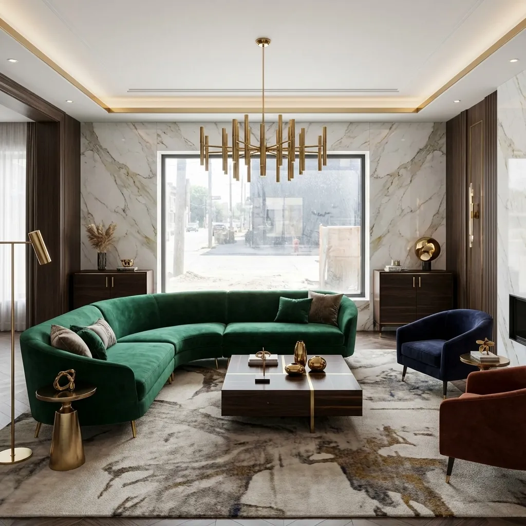 Same room rendered in luxury style — high-end finishes for premium buyer pools