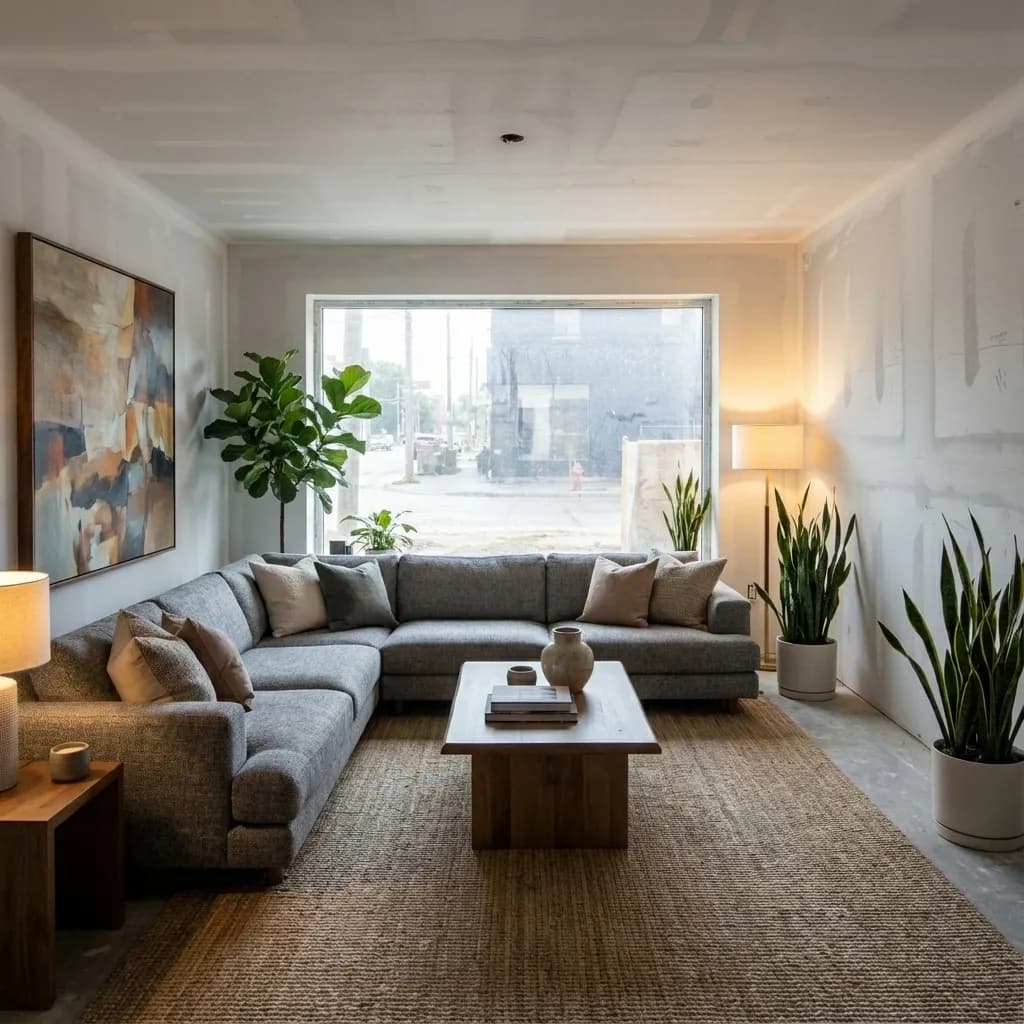 Prioritized readiness plan and staged room render prepared for a listing